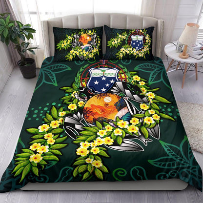 Polynesian Bedding Set - Samoa Duvet Cover Set - Ti Leaf Lei Turtle