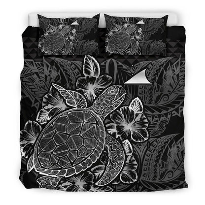 Polynesian Bedding Set - Tokelau Duvet Cover Set Black Color