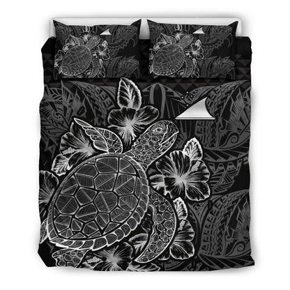 Polynesian Bedding Set - Tokelau Duvet Cover Set Black Color