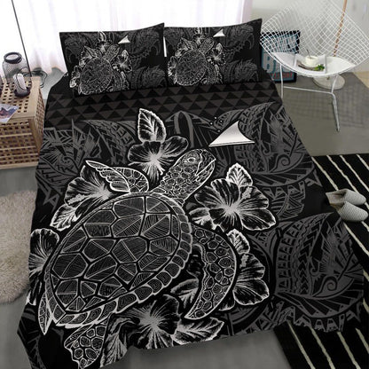 Polynesian Bedding Set - Tokelau Duvet Cover Set Black Color
