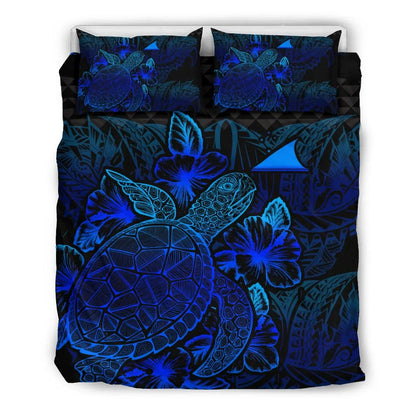 Polynesian Bedding Set - Tokelau Duvet Cover Set Blue Color