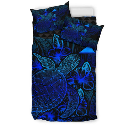 Polynesian Bedding Set - Tokelau Duvet Cover Set Blue Color