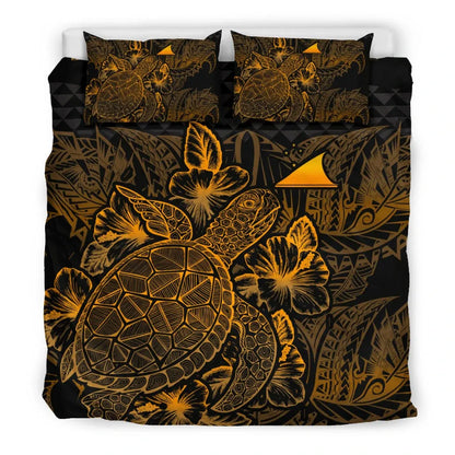 Polynesian Bedding Set - Tokelau Duvet Cover Set Gold Color