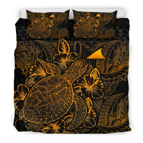 Polynesian Bedding Set - Tokelau Duvet Cover Set Gold Color