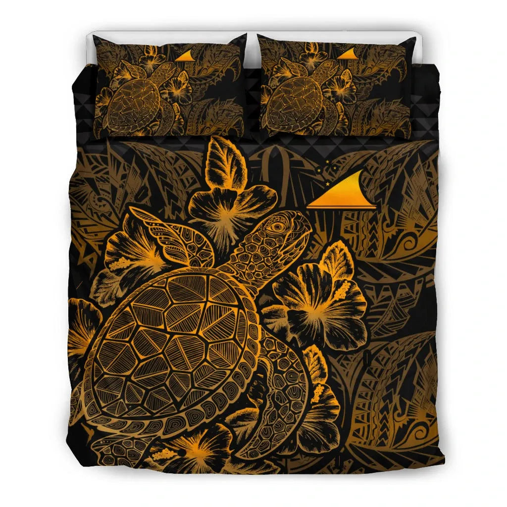 Polynesian Bedding Set - Tokelau Duvet Cover Set Gold Color