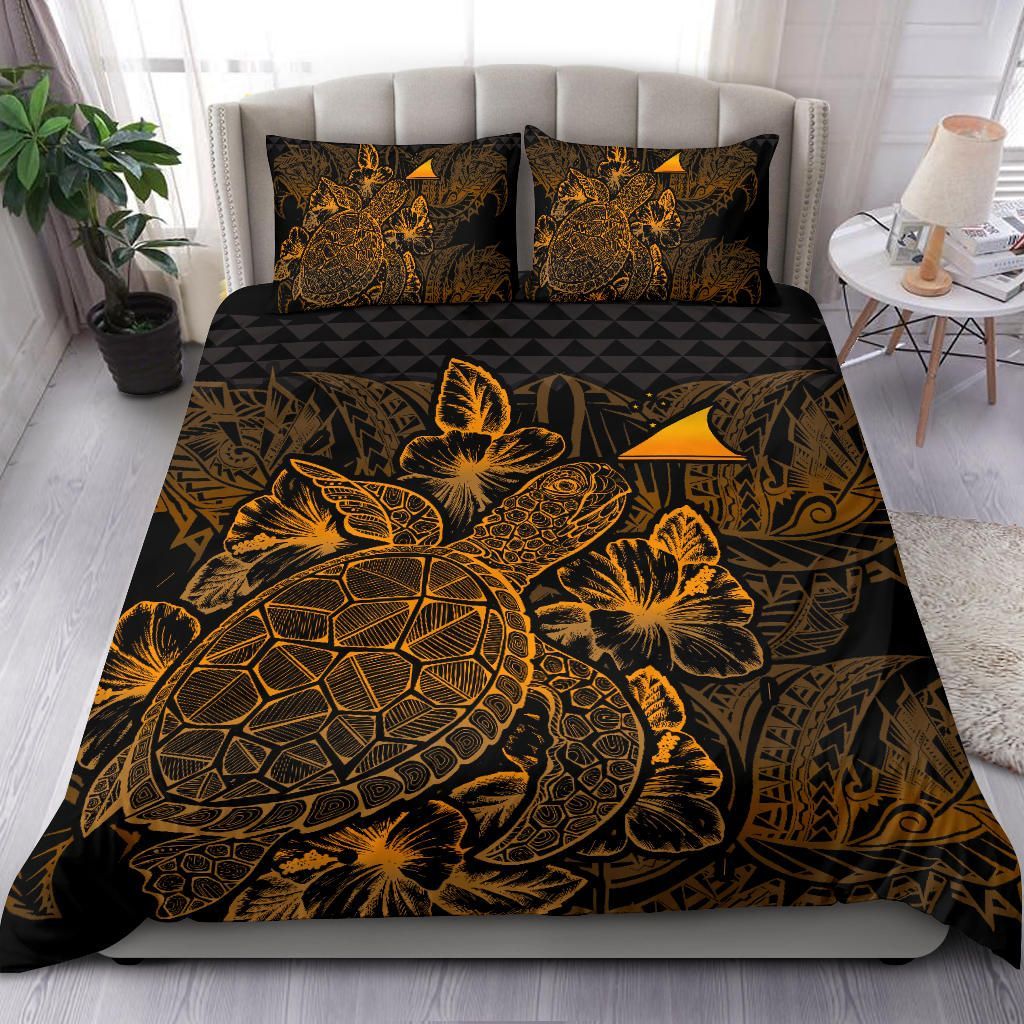 Polynesian Bedding Set - Tokelau Duvet Cover Set Gold Color