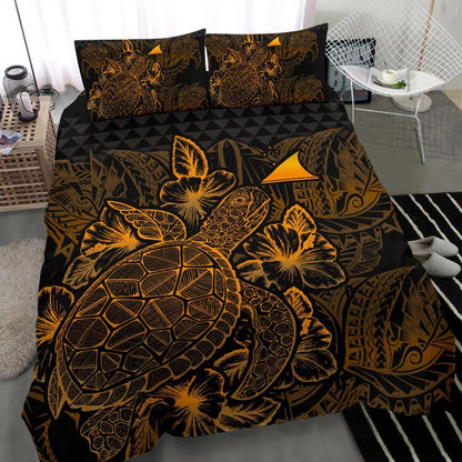 Polynesian Bedding Set - Tokelau Duvet Cover Set Gold Color