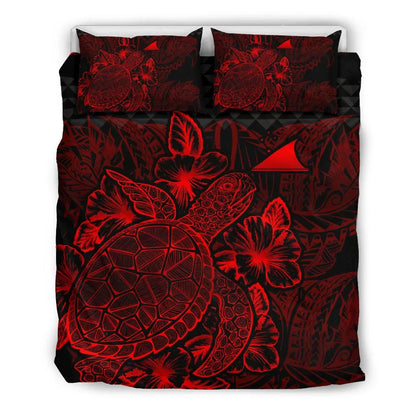 Polynesian Bedding Set - Tokelau Duvet Cover Set Red Color