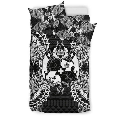 Polynesian Bedding Set - Tonga Duvet Cover Set Map Black