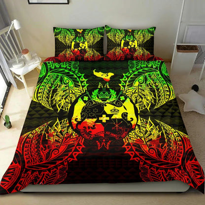 Polynesian Bedding Set - Tonga Duvet Cover Set Map Reggae