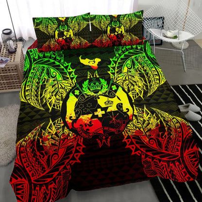 Polynesian Bedding Set - Tonga Duvet Cover Set Map Reggae