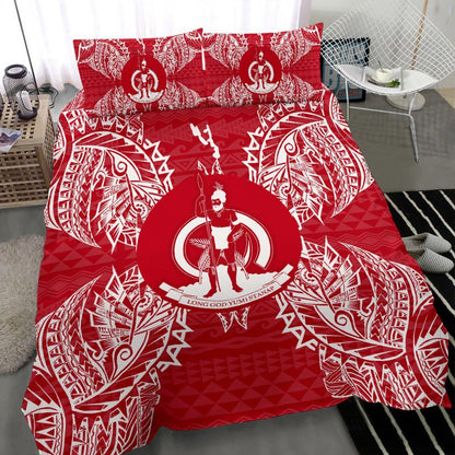 Polynesian Bedding Set - Vanuatu Duvet Cover Set Map Red White