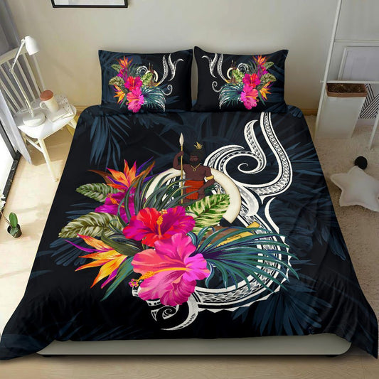 Polynesian Bedding Set - Vanuatu Duvet Cover Set Tropical Flowers