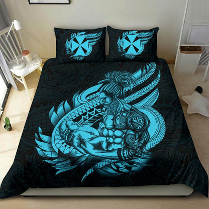 Polynesian Bedding Set - Wallis And Futuna Duvet Cover Set Father And Son Emerald