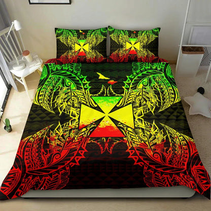 Polynesian Bedding Set - Wallis And Futuna Duvet Cover Set Map Reggae