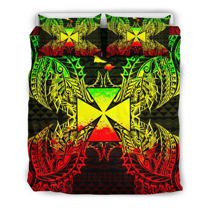 Polynesian Bedding Set - Wallis And Futuna Duvet Cover Set Map Reggae