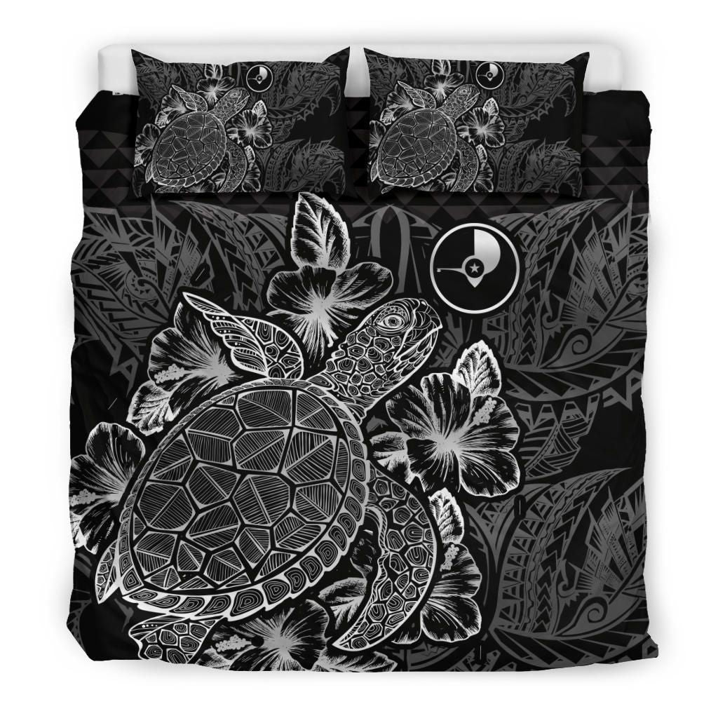 Polynesian Bedding Set - Yap Duvet Cover Set Black Color