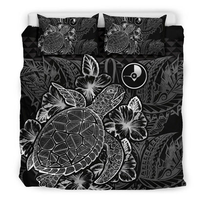 Polynesian Bedding Set - Yap Duvet Cover Set Black Color