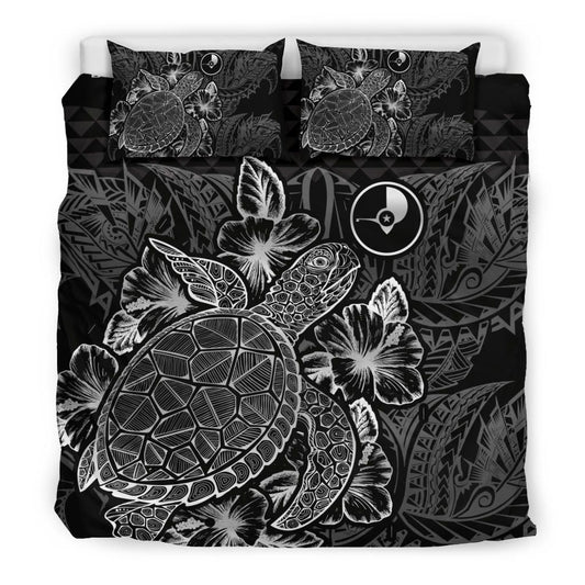 Polynesian Bedding Set - Yap Duvet Cover Set Black Color