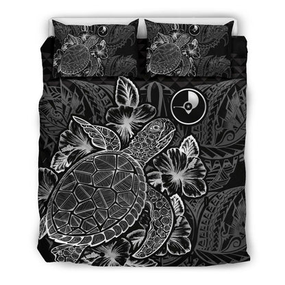 Polynesian Bedding Set - Yap Duvet Cover Set Black Color
