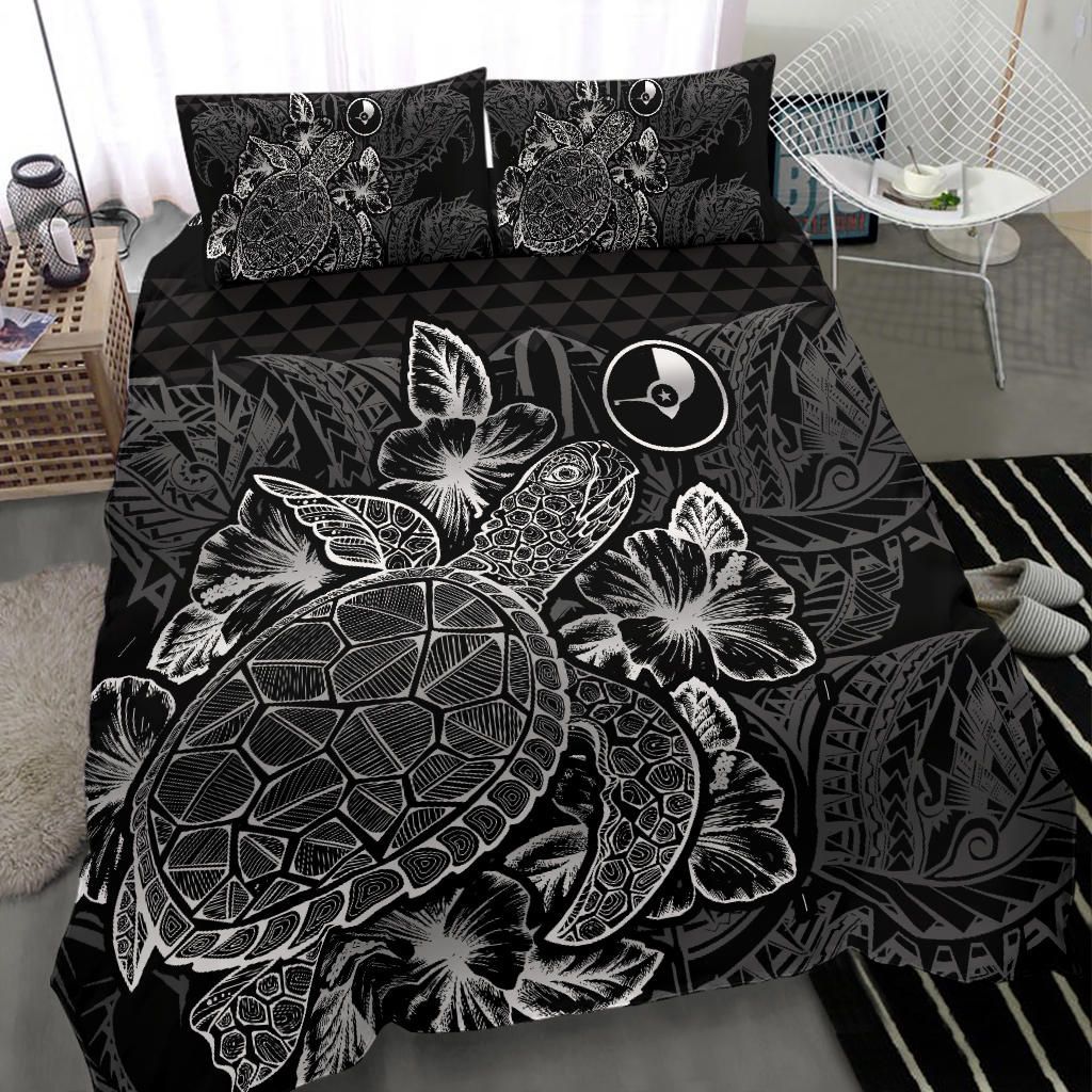 Polynesian Bedding Set - Yap Duvet Cover Set Black Color