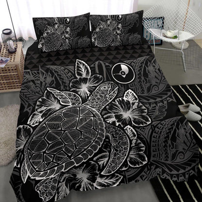 Polynesian Bedding Set - Yap Duvet Cover Set Black Color