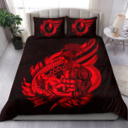 Polynesian Bedding Set - Yap Duvet Cover Set Father And Son Red