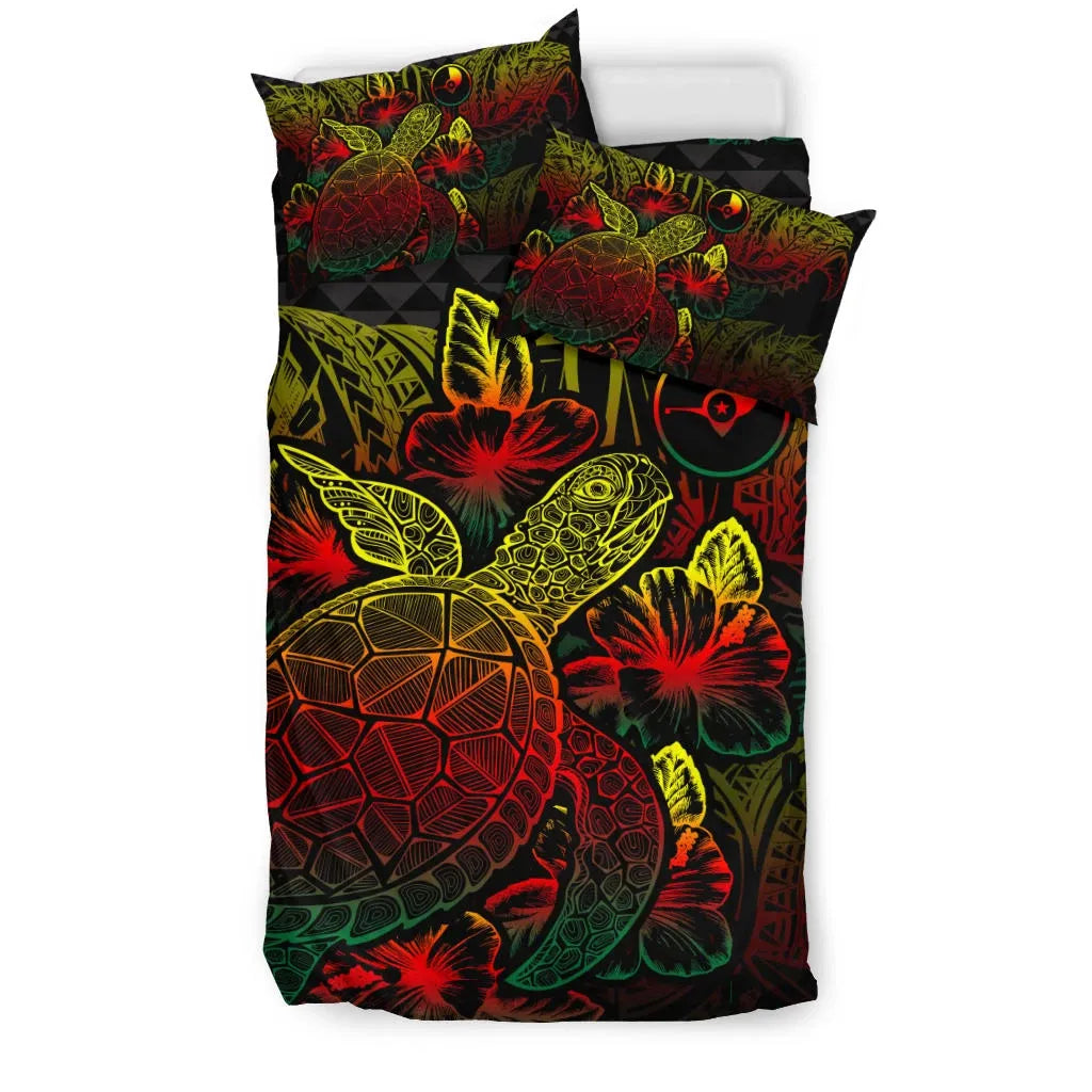 Polynesian Bedding Set - Yap Duvet Cover Set Reggae Color
