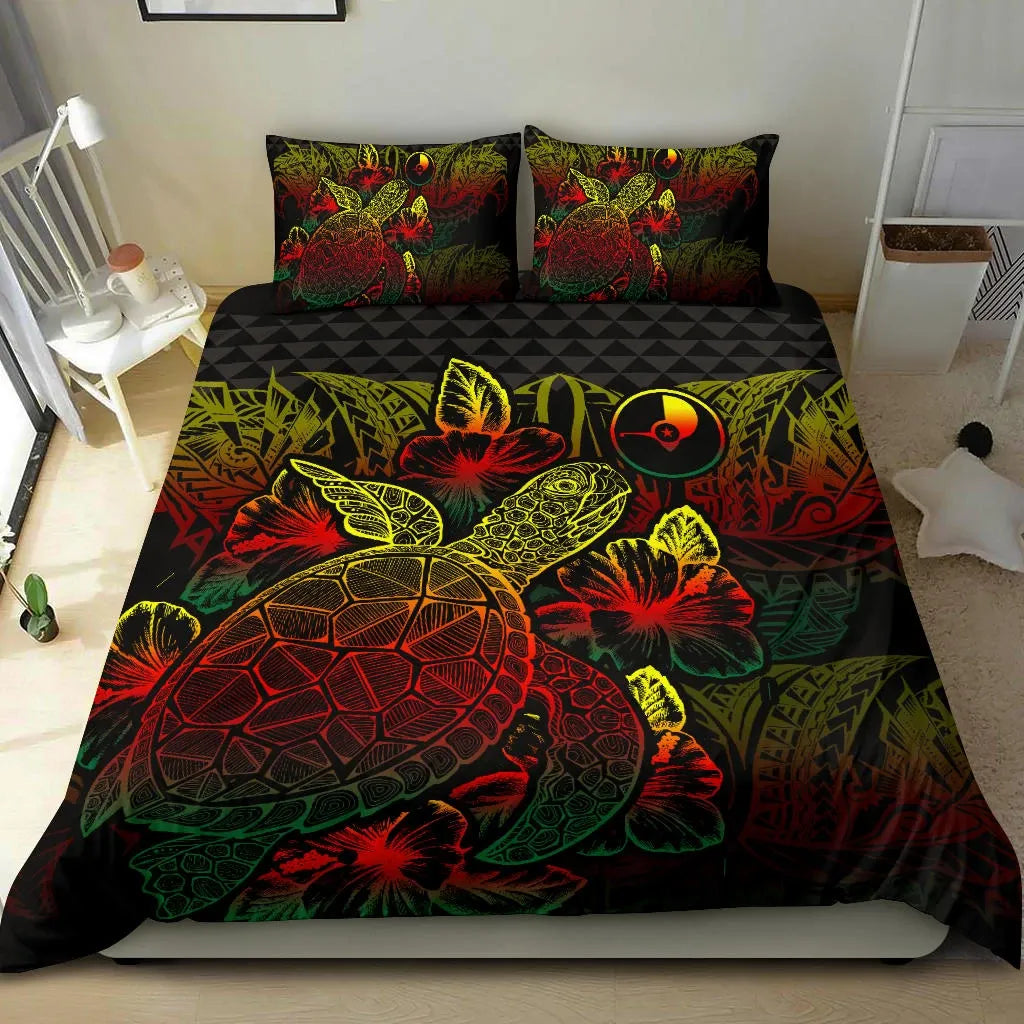 Polynesian Bedding Set - Yap Duvet Cover Set Reggae Color