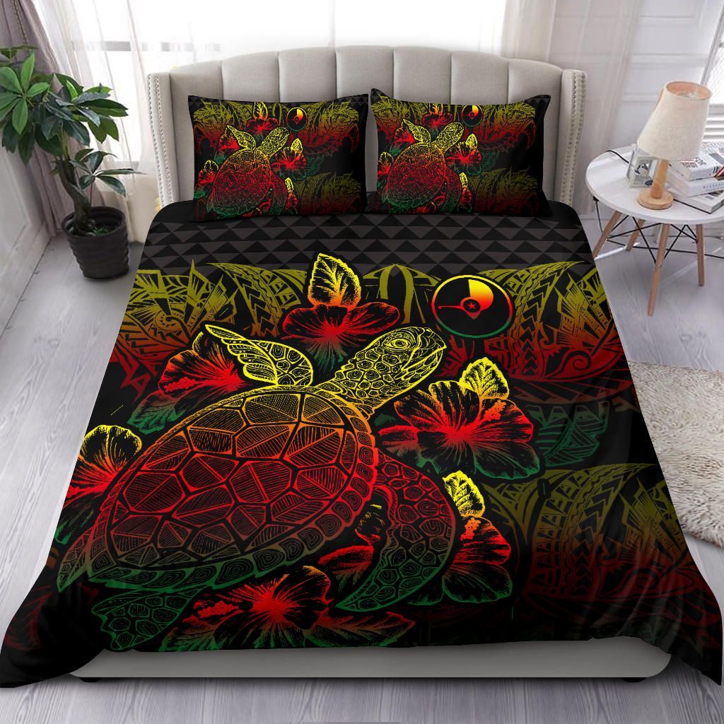 Polynesian Bedding Set - Yap Duvet Cover Set Reggae Color