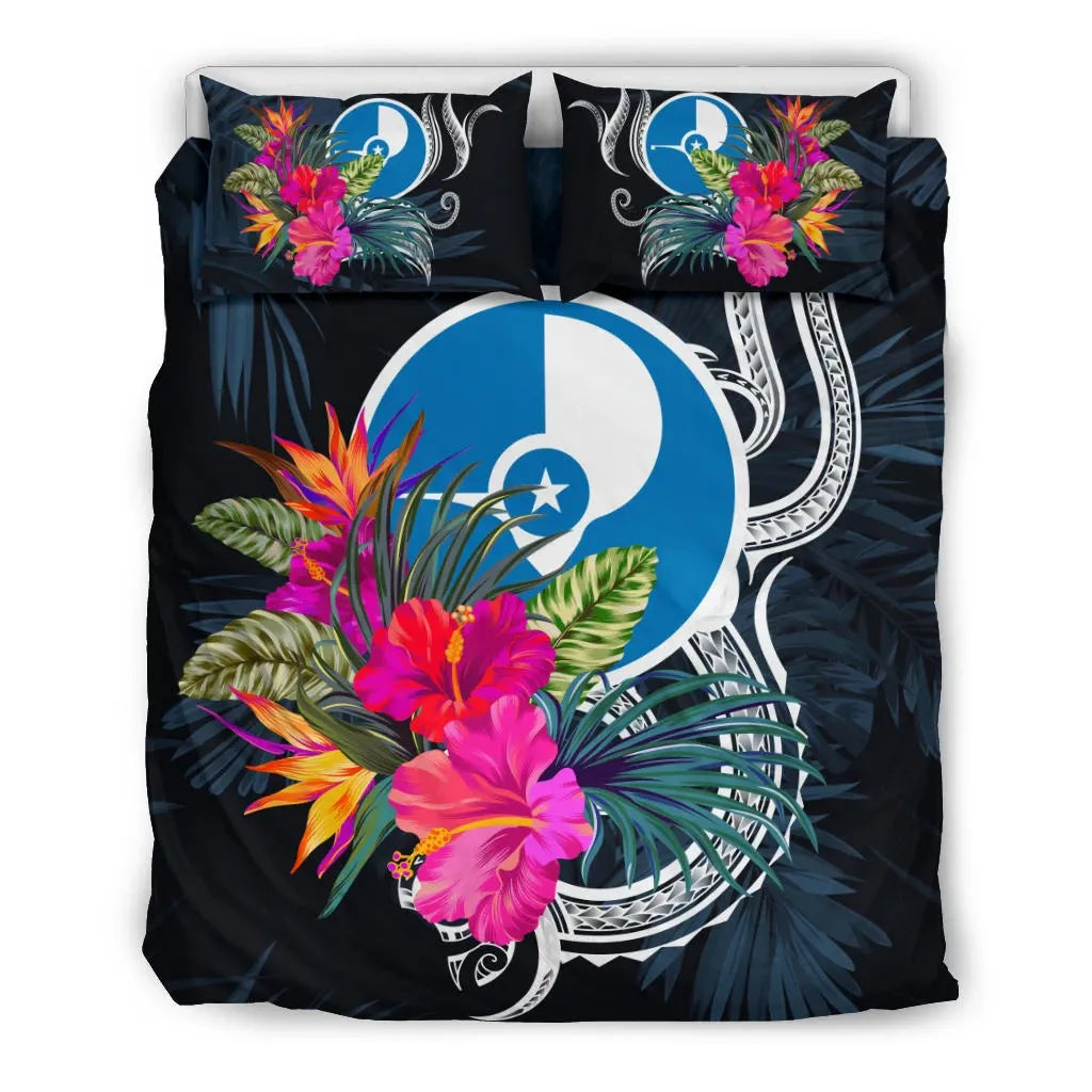 Polynesian Bedding Set - Yap Duvet Cover Set Tropical Flowers