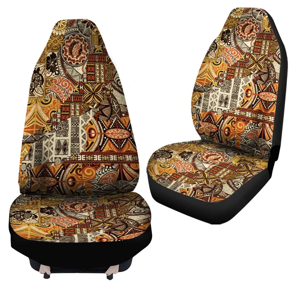 Polynesian Car Seat Cover - Tribal Fabric Patchwork Special Style