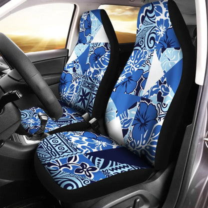 Polynesian Car Seat Cover - Vintage Hibiscus Fabric Pattern