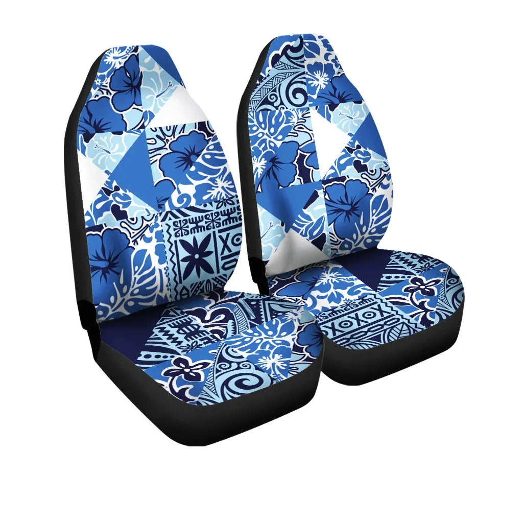 Polynesian Car Seat Cover - Vintage Hibiscus Fabric Pattern