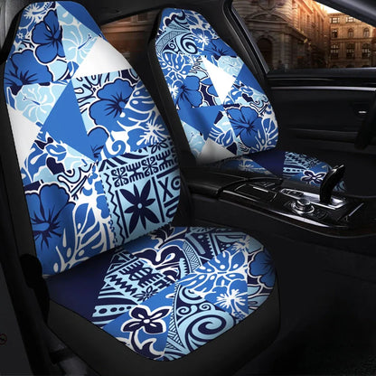 Polynesian Car Seat Cover - Vintage Hibiscus Fabric Pattern