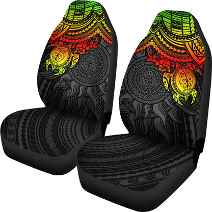 Polynesian Car Seat Covers - Polynesian Reggae Turtle Hibiscus