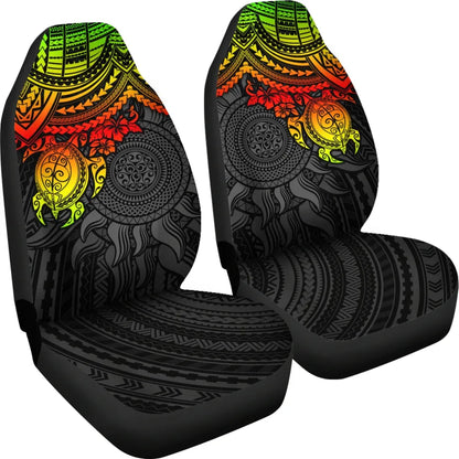 Polynesian Car Seat Covers - Polynesian Reggae Turtle Hibiscus