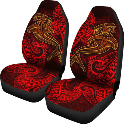 Polynesian Car Seat Covers - Red Shark Polynesian Tattoo