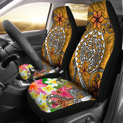 Polynesian Car Seat Covers - Turtle Plumeria Gold Color