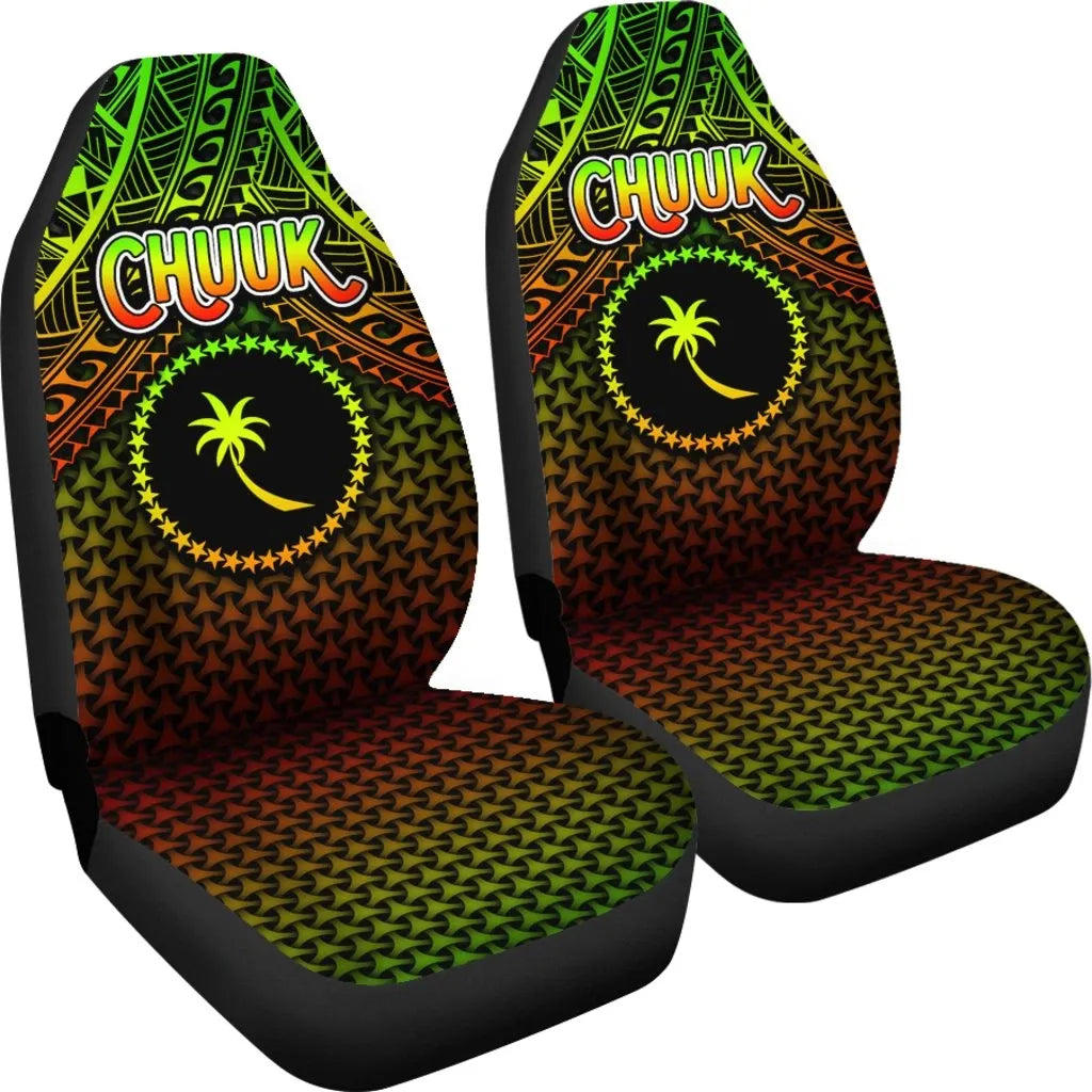 Polynesian Chuuk Car Seat Covers - Reggae Vintage Polynesian Patterns