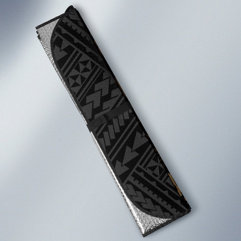 Polynesian Chuuk Custom Personalised Sun Shades - Gold Tribal Wave