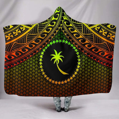 Polynesian Chuuk Hooded Blanket - Reggae Vintage Polynesian Patterns