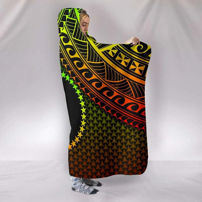 Polynesian Chuuk Hooded Blanket - Reggae Vintage Polynesian Patterns
