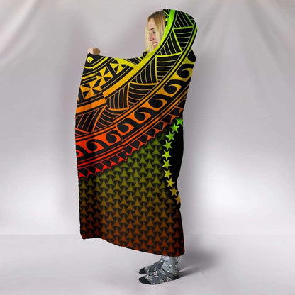 Polynesian Chuuk Hooded Blanket - Reggae Vintage Polynesian Patterns