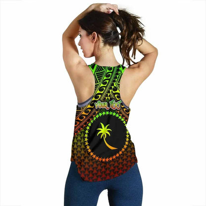 Polynesian Chuuk Personalised Women Racerback Tank - Reggae Vintage Polynesian Patterns