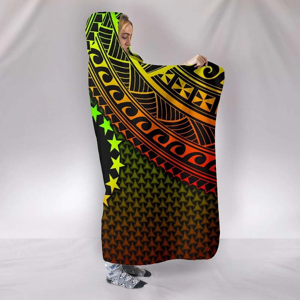 Polynesian Cook Islands Hooded Blanket - Reggae Vintage Polynesian Patterns