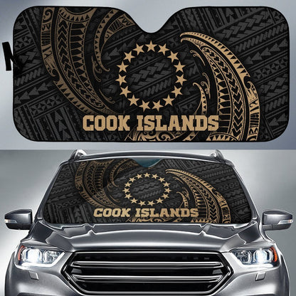 Polynesian Cook Islands Sun Shades - Gold Tribal Wave