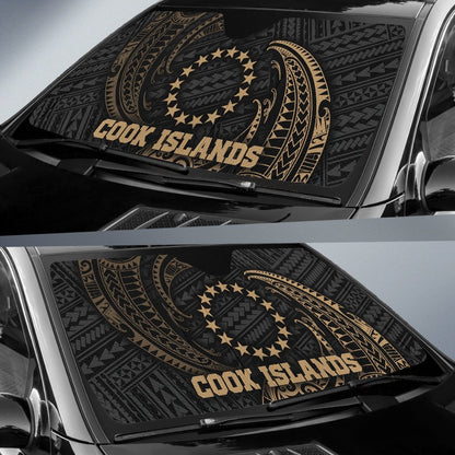 Polynesian Cook Islands Sun Shades - Gold Tribal Wave