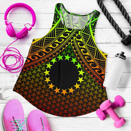 Polynesian Cook Islands Women Racerback Tank - Reggae Vintage Polynesian Patterns