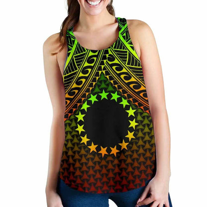 Polynesian Cook Islands Women Racerback Tank - Reggae Vintage Polynesian Patterns